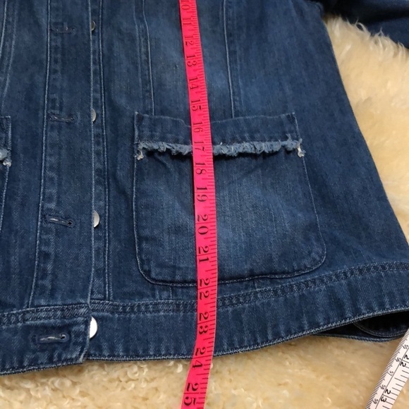 J Jill soft denim jacket with fray pockets size s - Picture 8 of 9